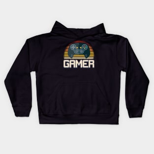 Vintage Retro Gamer Graphic Tees Video Game Player Gift Kids Hoodie